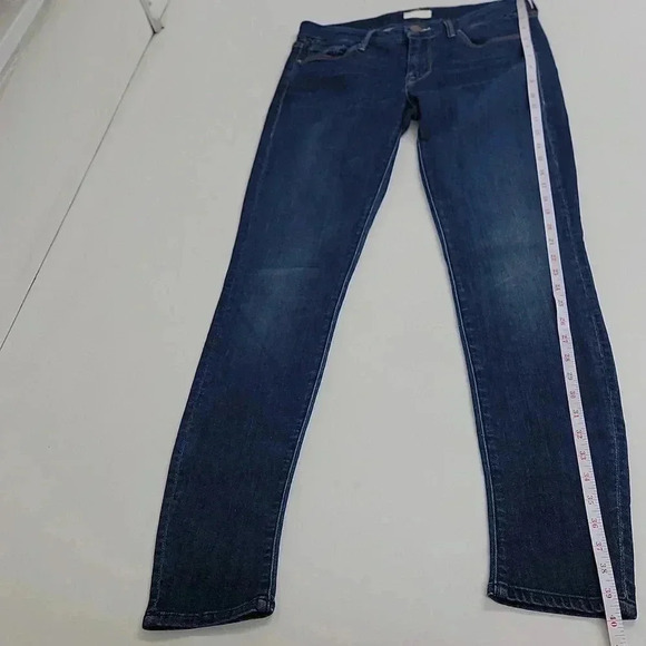 Mother The Looker Flowers From Storm Dark Wash Skinny Jeans Denim Mid Rise - Picture 3 of 14